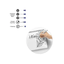 Set Lettering 3 Rotuladores Calibrados con Punta Pinzal y Portaminas