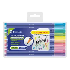 Set Lettering de 10 Rotuladores Neon con Punta Redonda