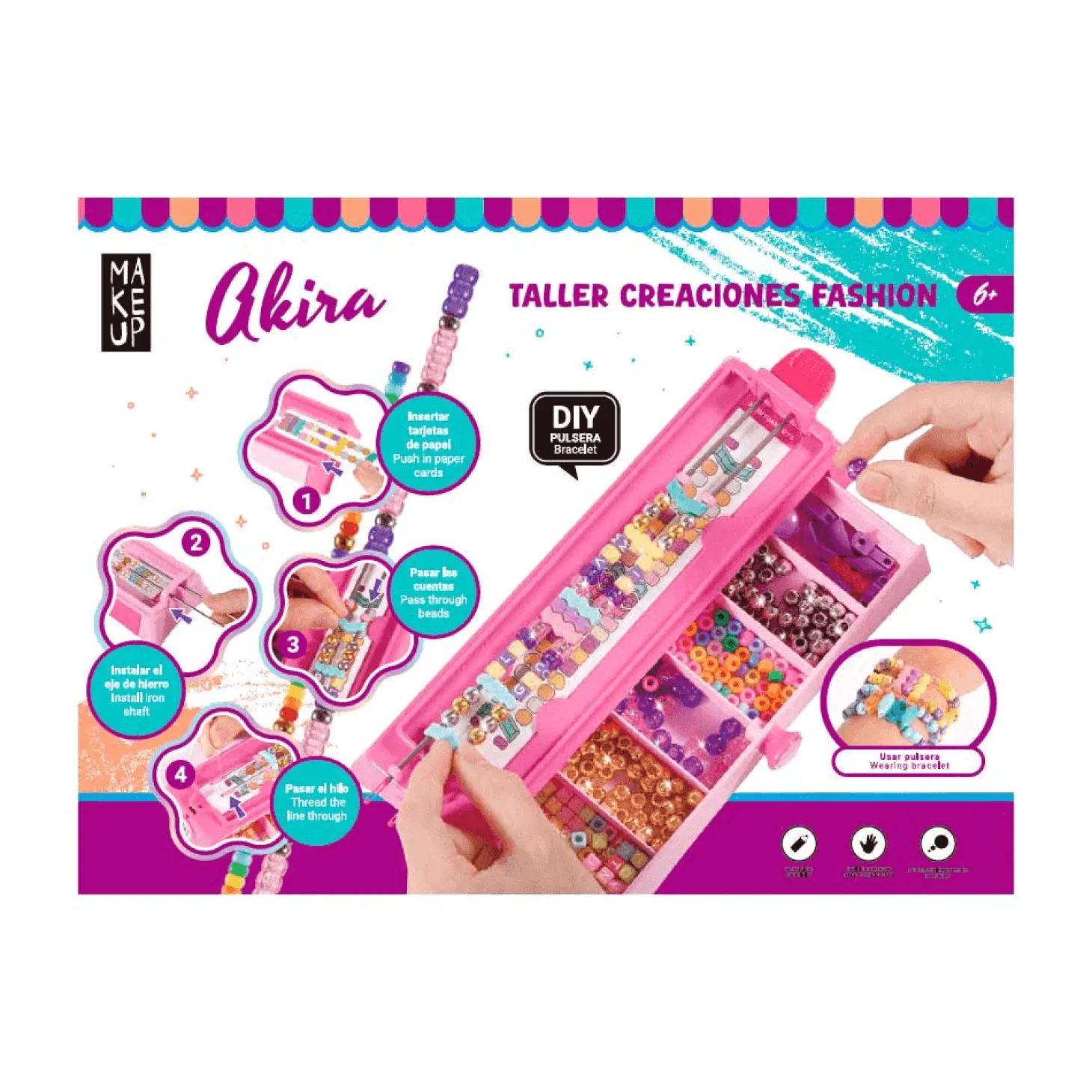 Taller Creaciones Fashion – Kit de Pulseras Make Up (6 años) | Manualidades creativas