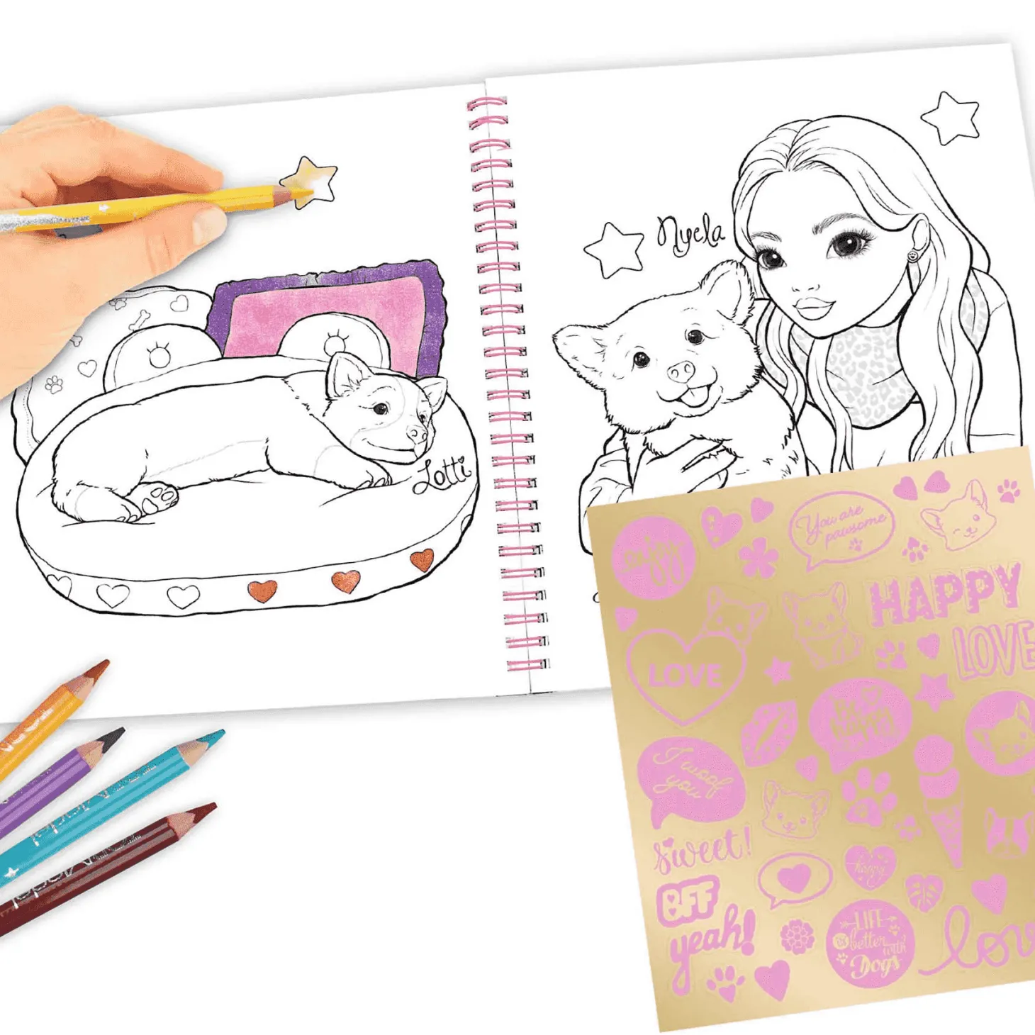 TOPModel Libro Colorear Perrito Corgi