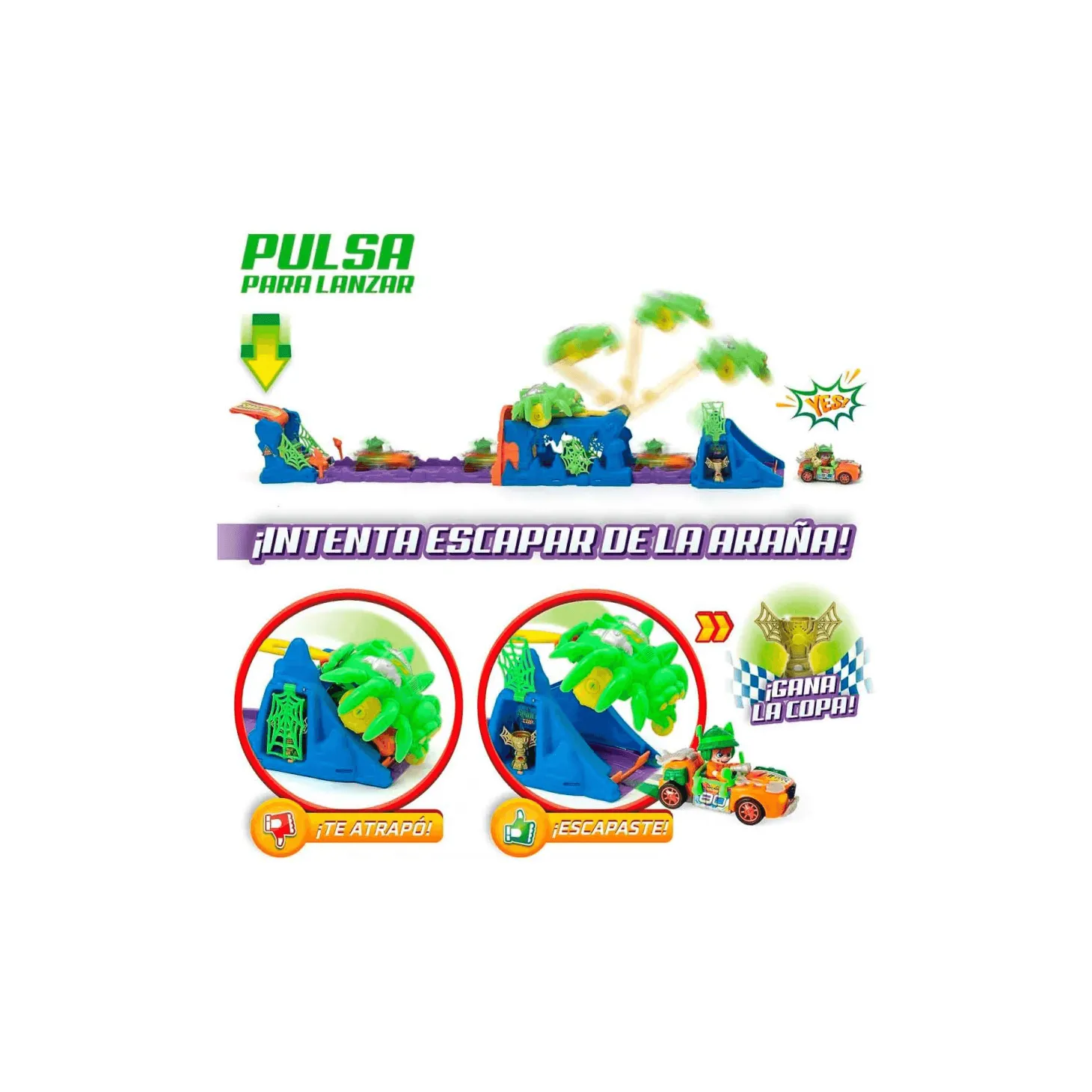 T-Racers – Pista Araña Para Coches De Carrera