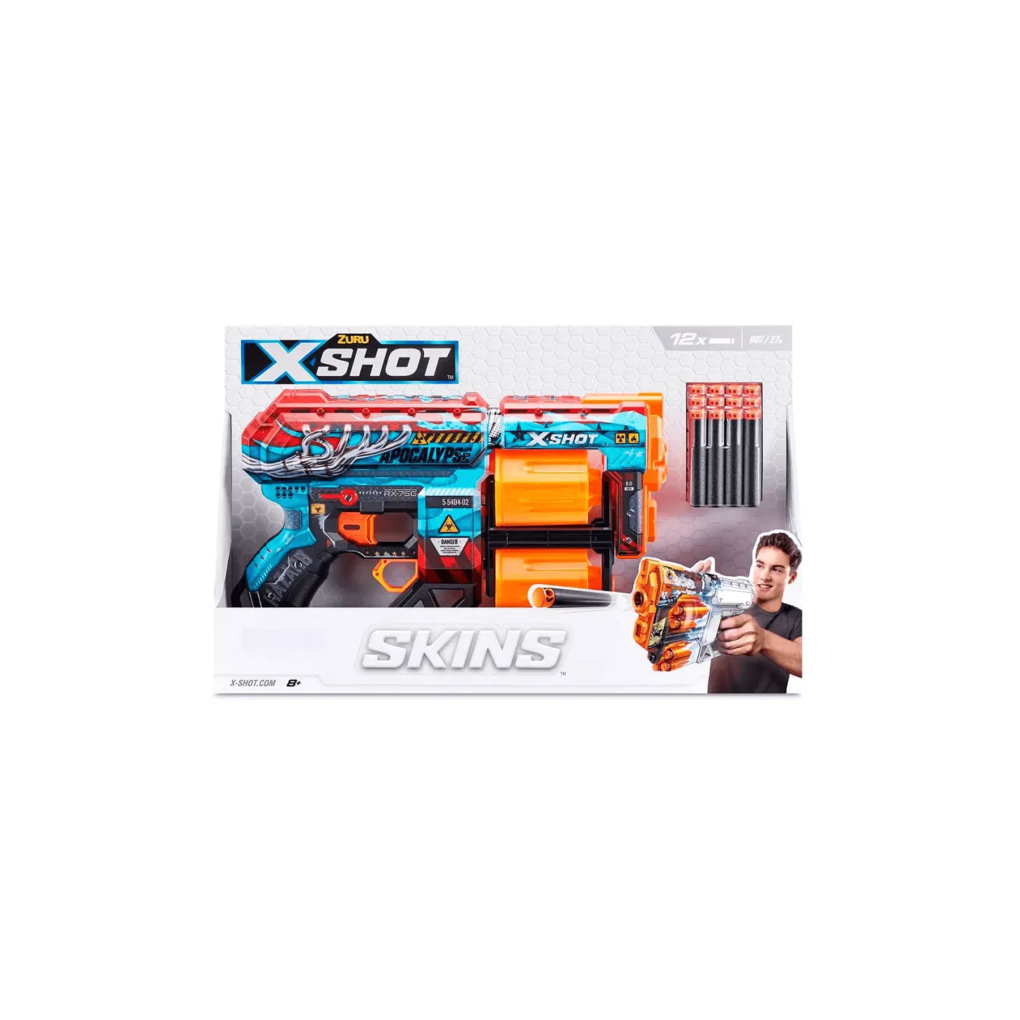 X-Shot Skins-Dread Doble Tambor y 12 Dardos