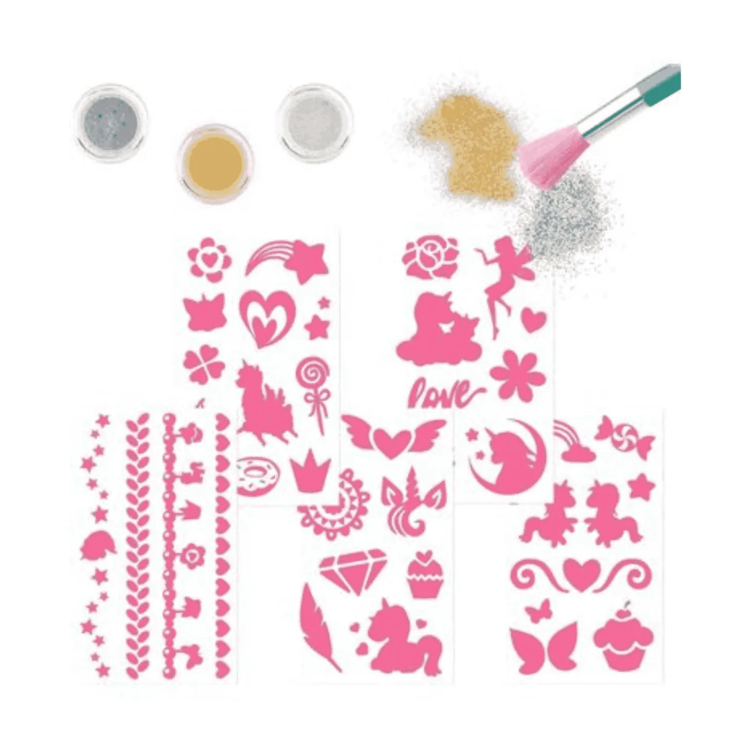 Ylvi Set para Tatuajes con Purpurina